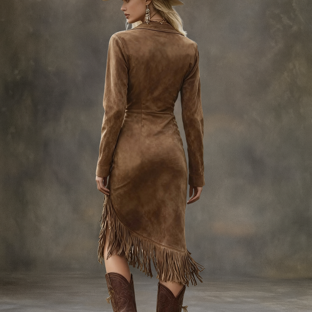 Ruby | Cozy Suede Fringe Dress