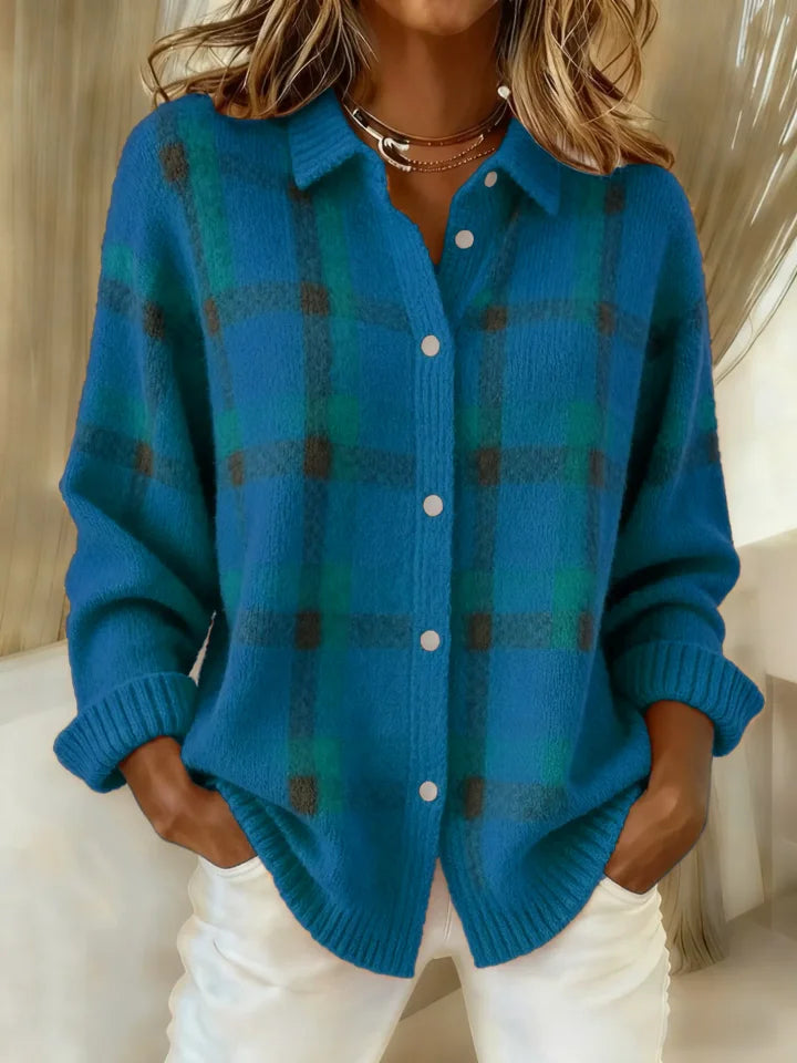 Riley | Retro Contrast Plaid Sweater