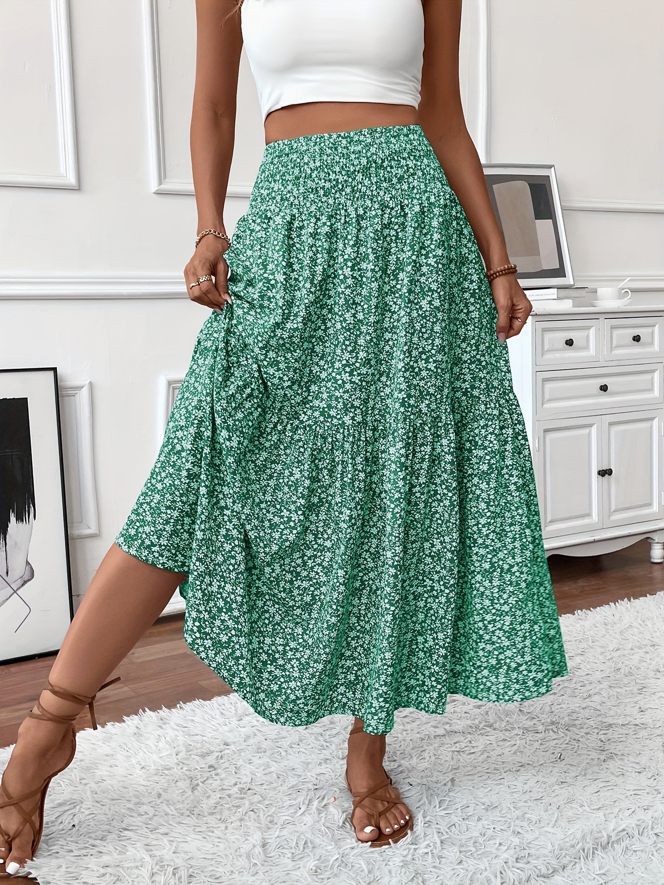 Tahlia | Tiered Floral Maxi Skirt