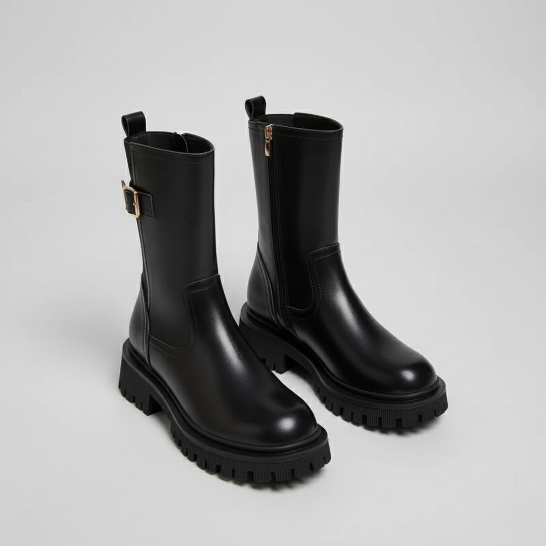 Helena | Buckle Chunky Ankle Boots
