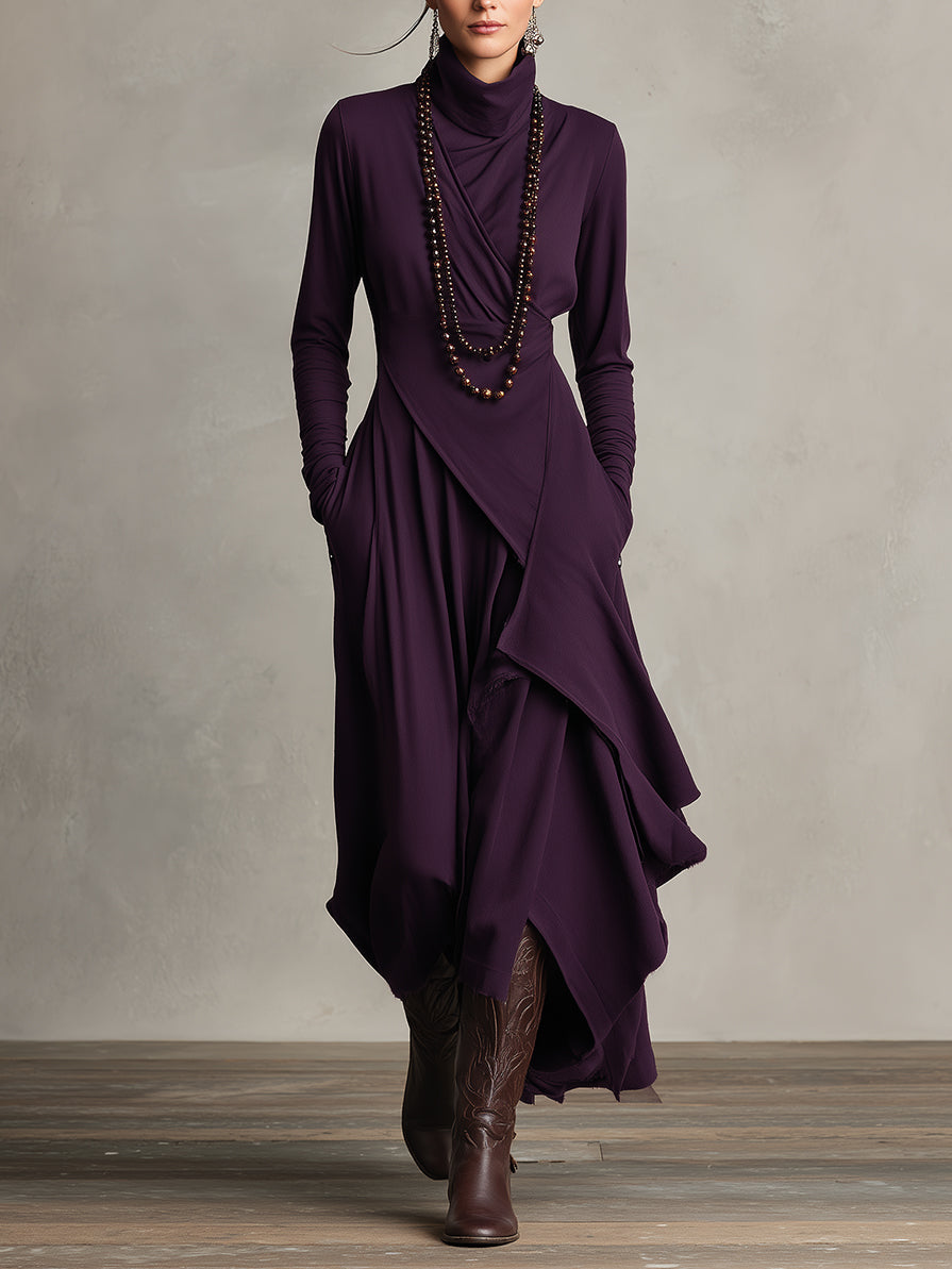 Nancy | Asymmetric Draped Maxi Dress