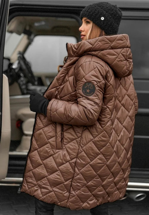Amber | Elegant Quilted Down Jacket with Hood