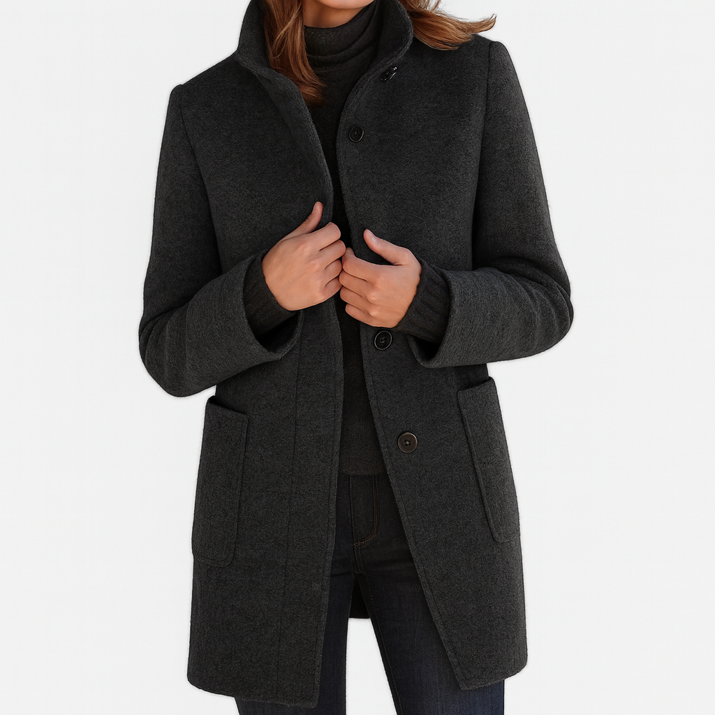 Isabella | High Collar Jacket in Wool Blend