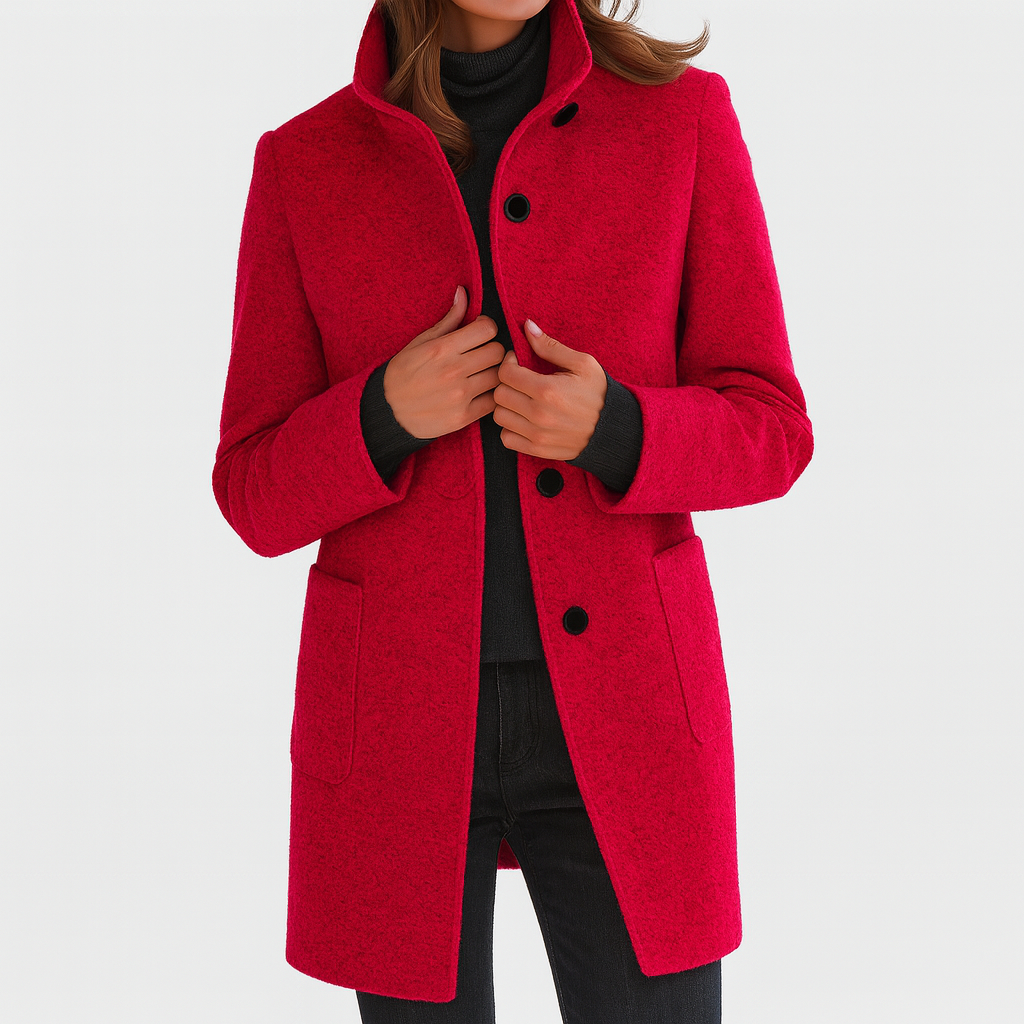 Isabella | High Collar Jacket in Wool Blend
