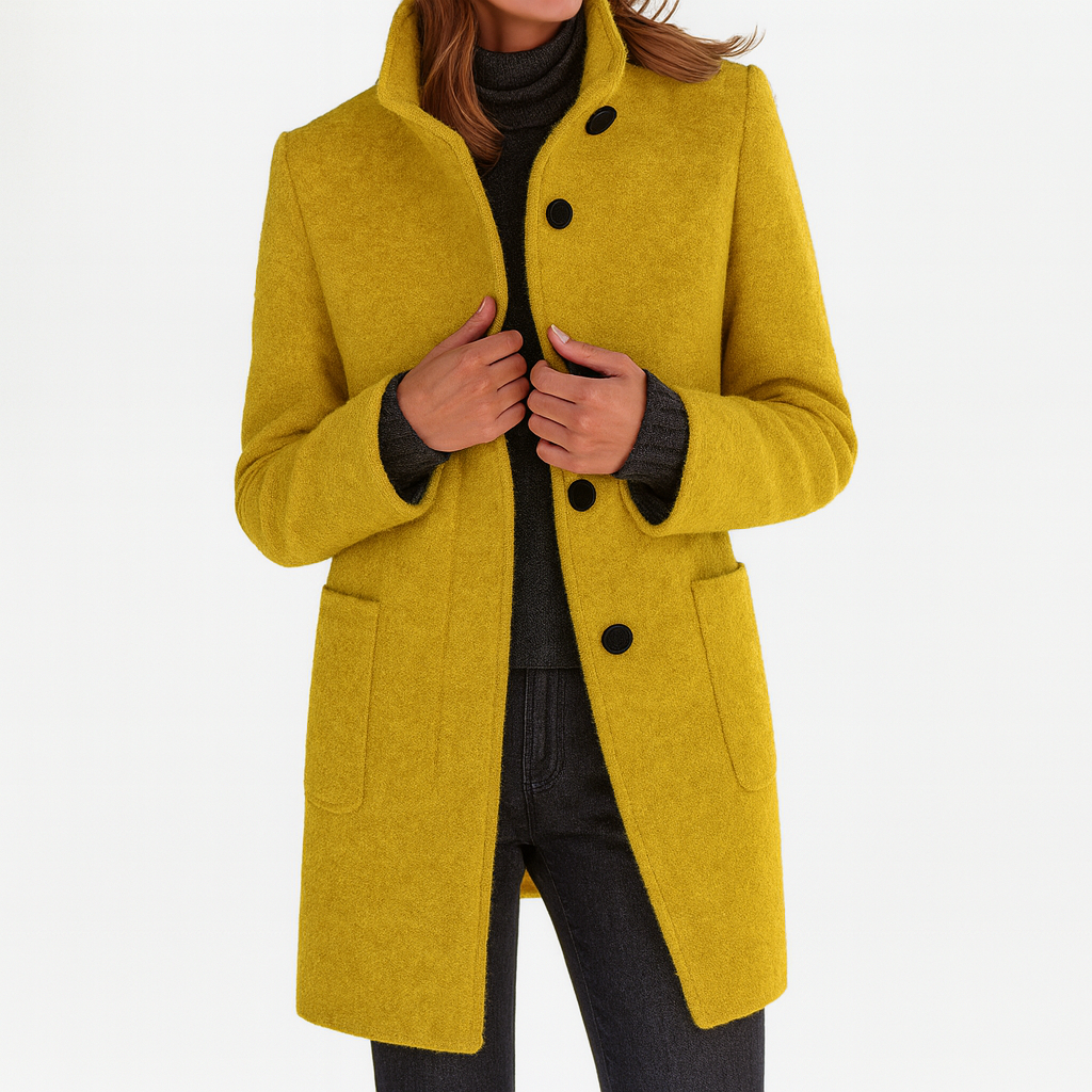 Isabella | High Collar Jacket in Wool Blend