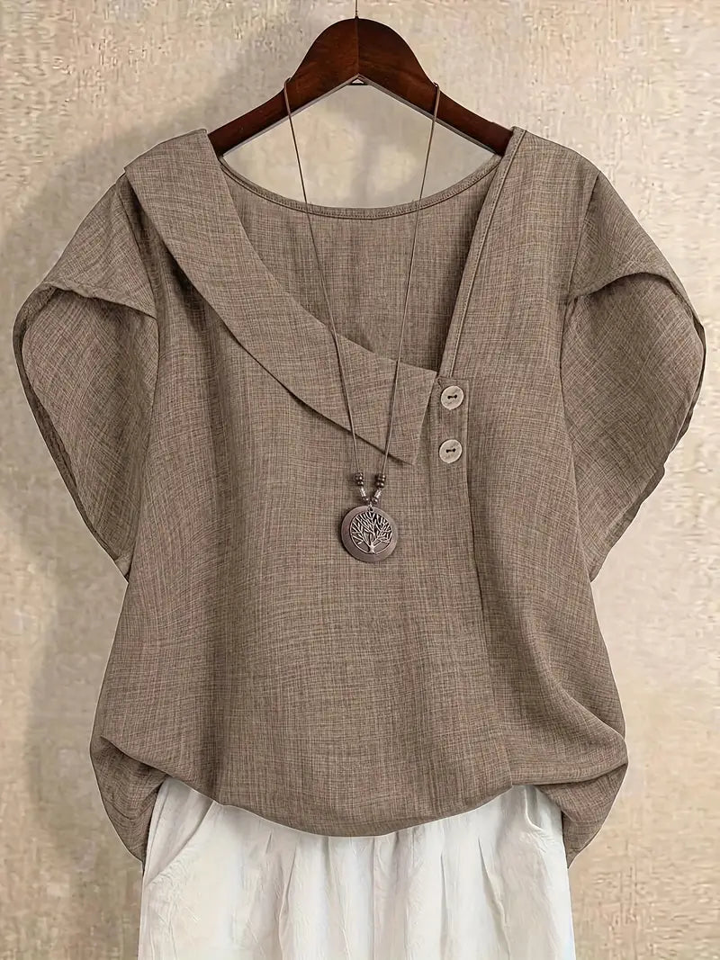 Marcelline | Asymmetrical Neckline Blouse