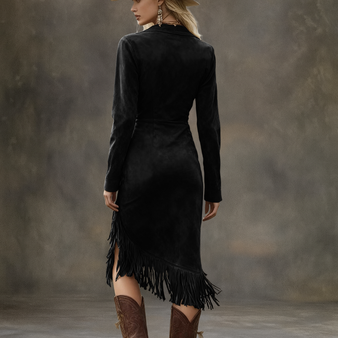 Ruby | Cozy Suede Fringe Dress