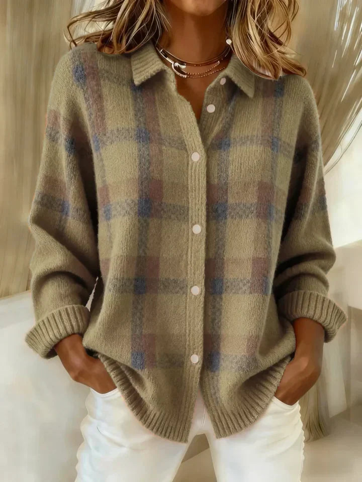 Riley | Retro Contrast Plaid Sweater