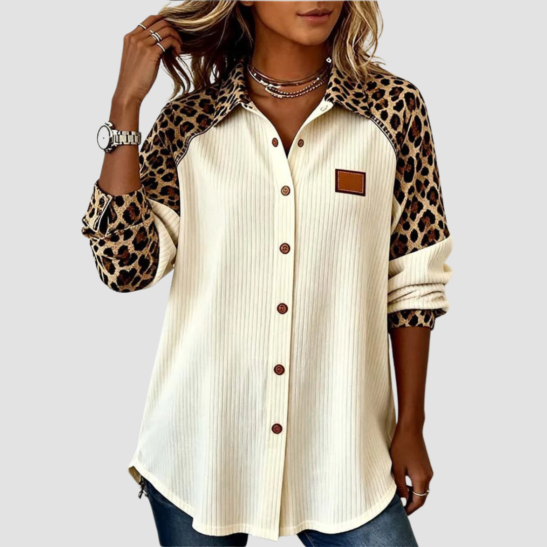 Rosie | Bold Leopard Print Button-Down Shirt