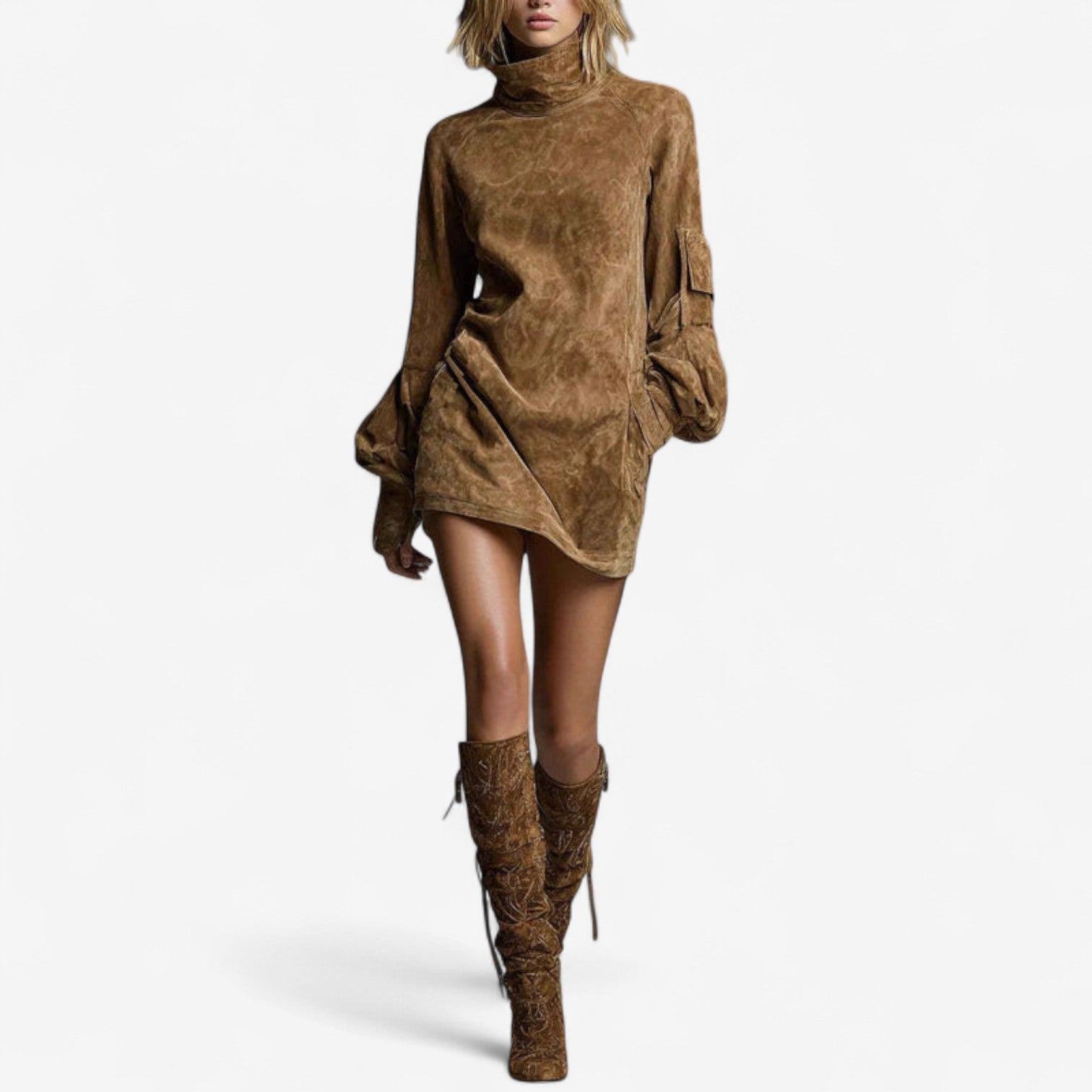 Jocelyn™ Mini Dress with High Collar