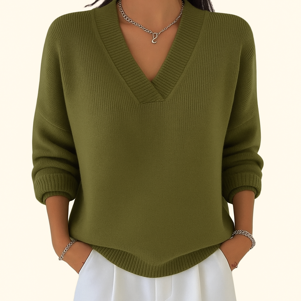 Nora | Elegant V-Neck Jumper