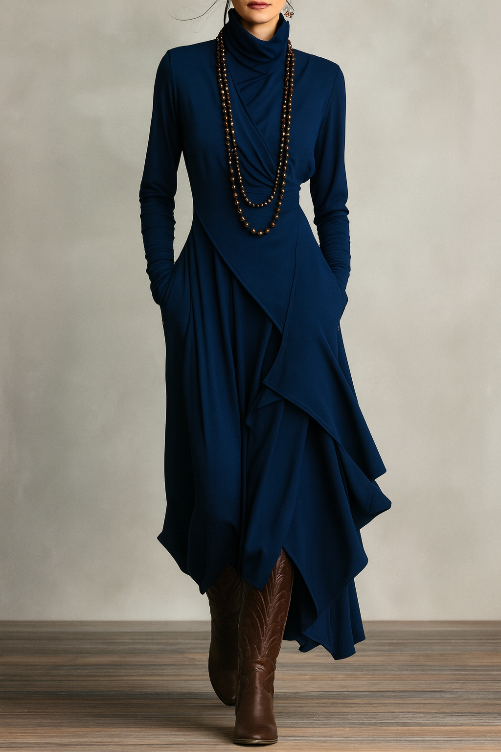 Nancy | Asymmetric Draped Maxi Dress