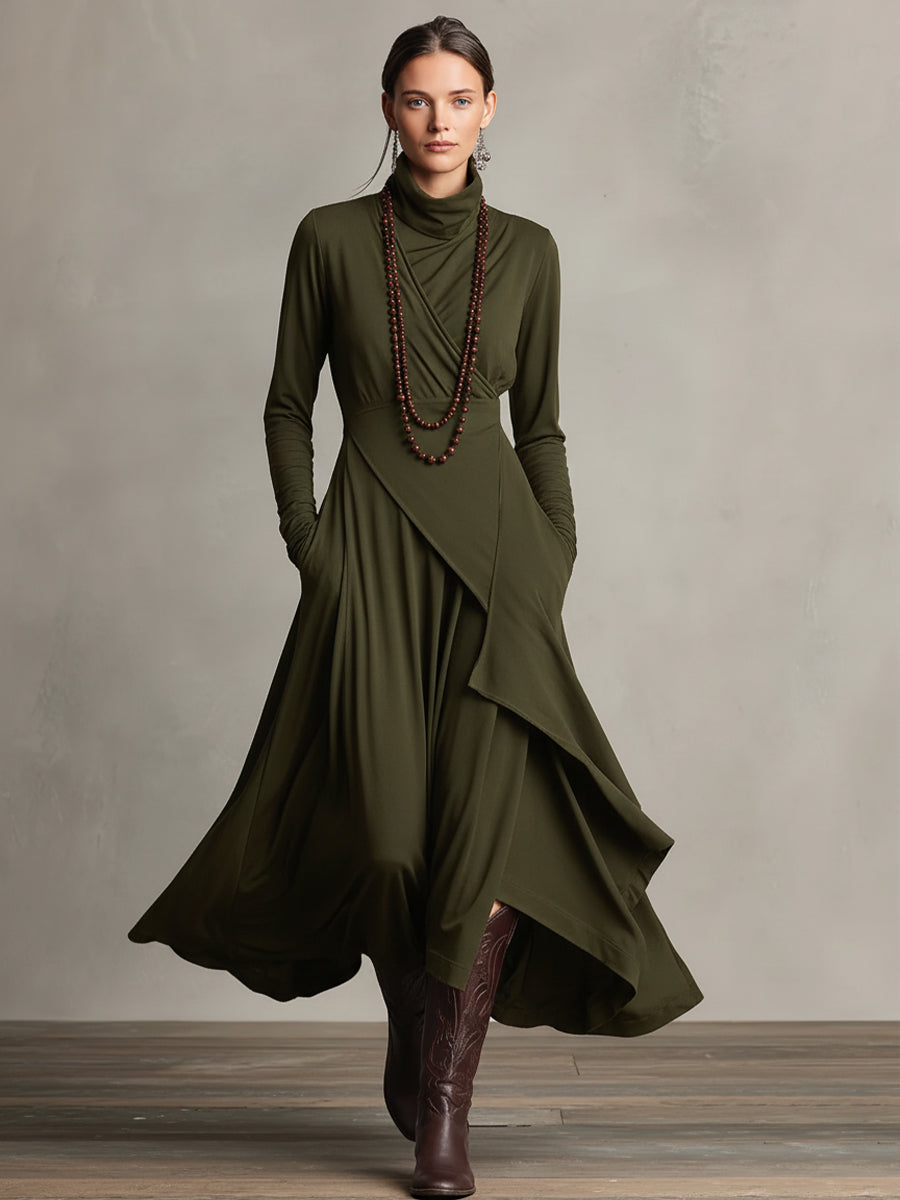 Nancy | Asymmetric Draped Maxi Dress