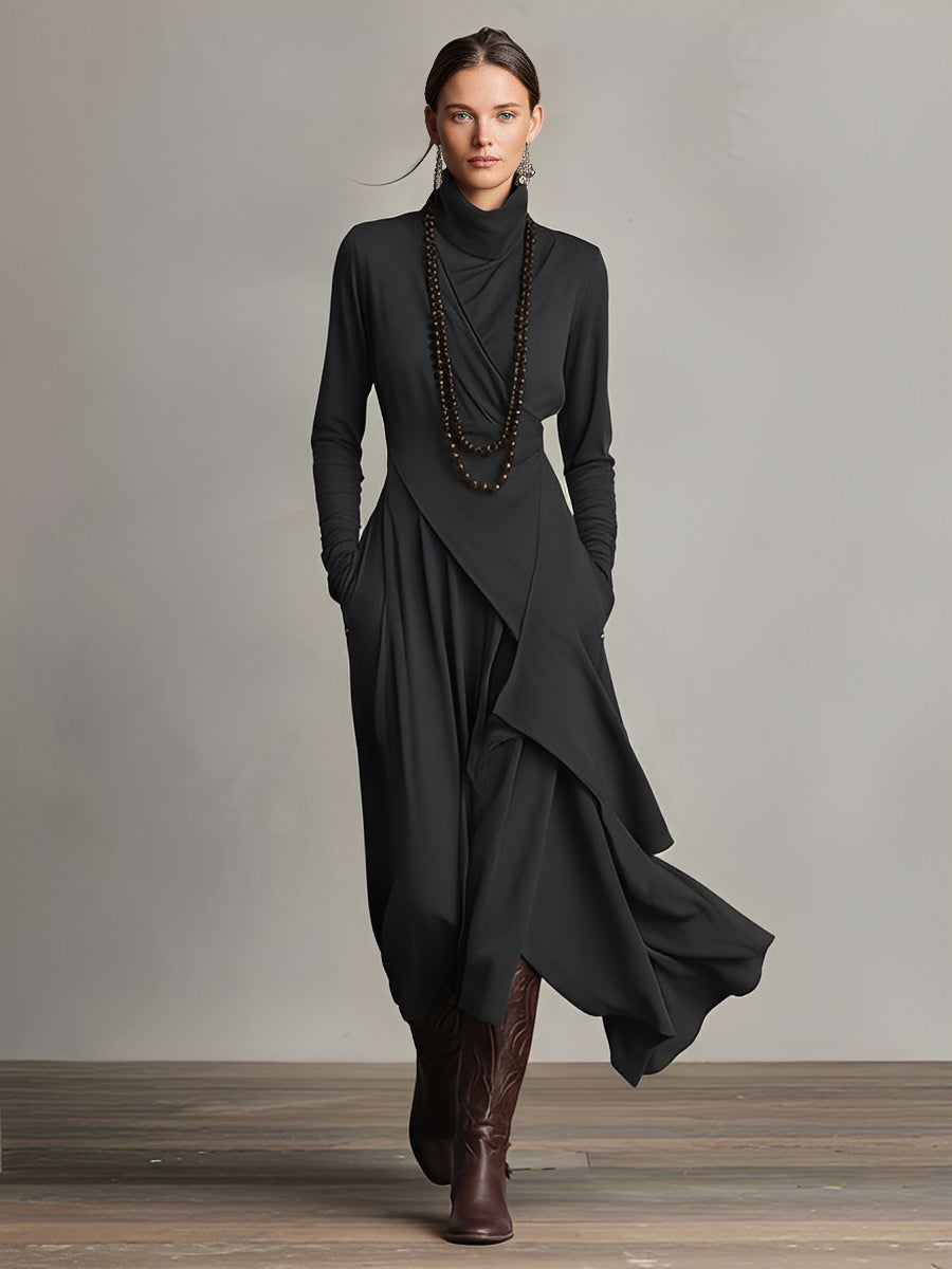 Nancy | Asymmetric Draped Maxi Dress