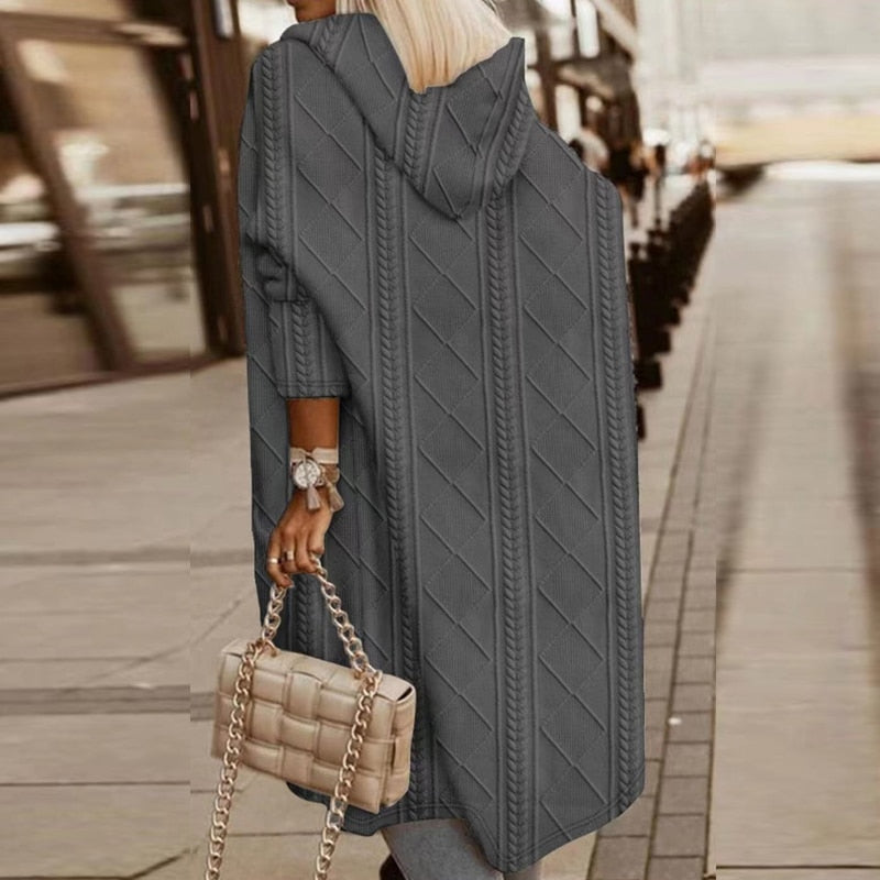 Honoria | Hooded Cable-Knit Cardigan